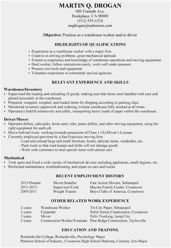 mover resume
