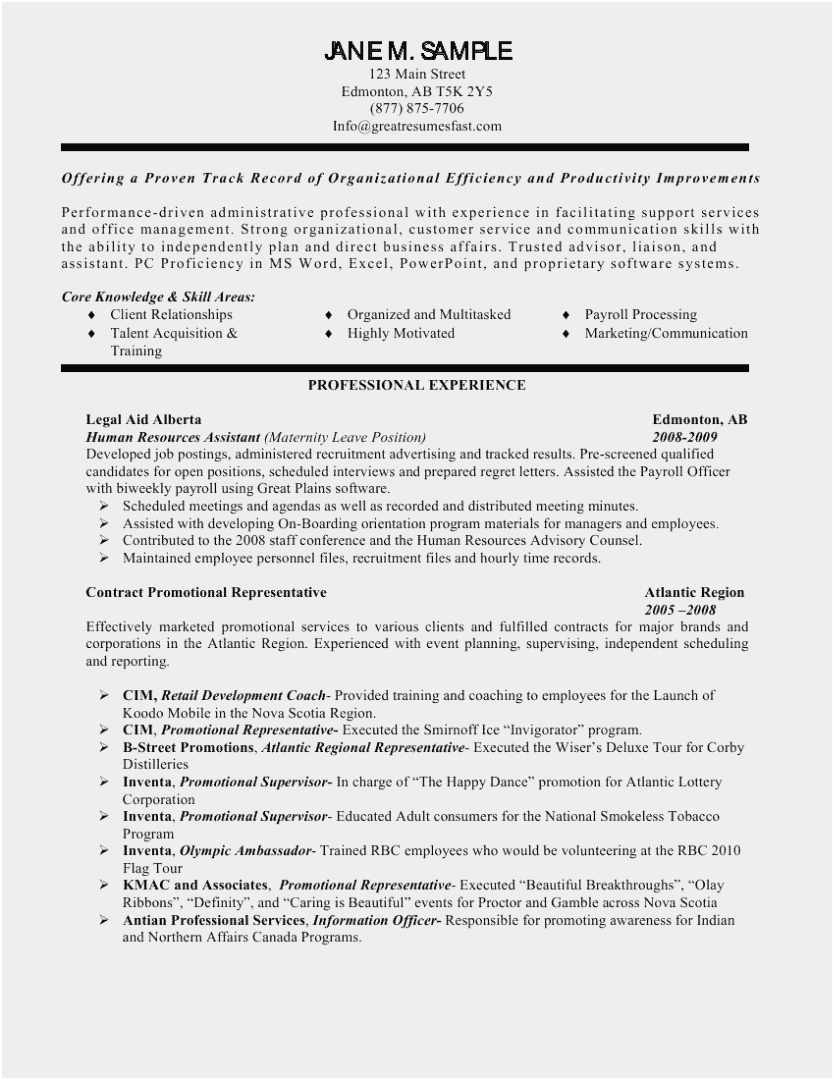 hr assistant resume sample