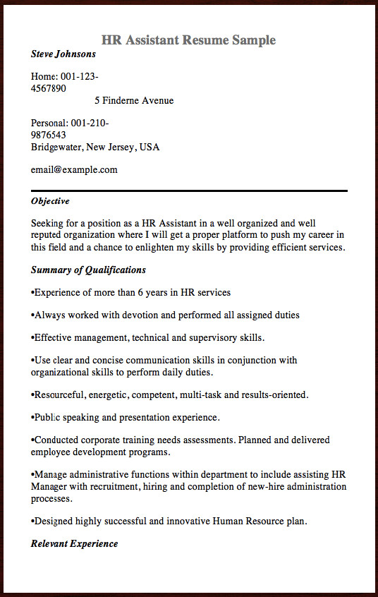 Sample Hr assistant Resume Free Download Here is the Free Sample Hr assistant Resume You Can
