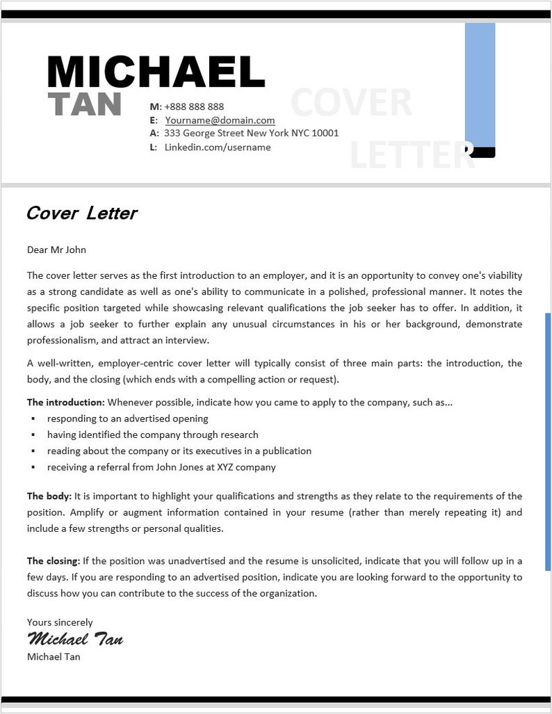 Sample Resume Cover Letter and References Resume Cover Letter Reference Letter Templates Instant