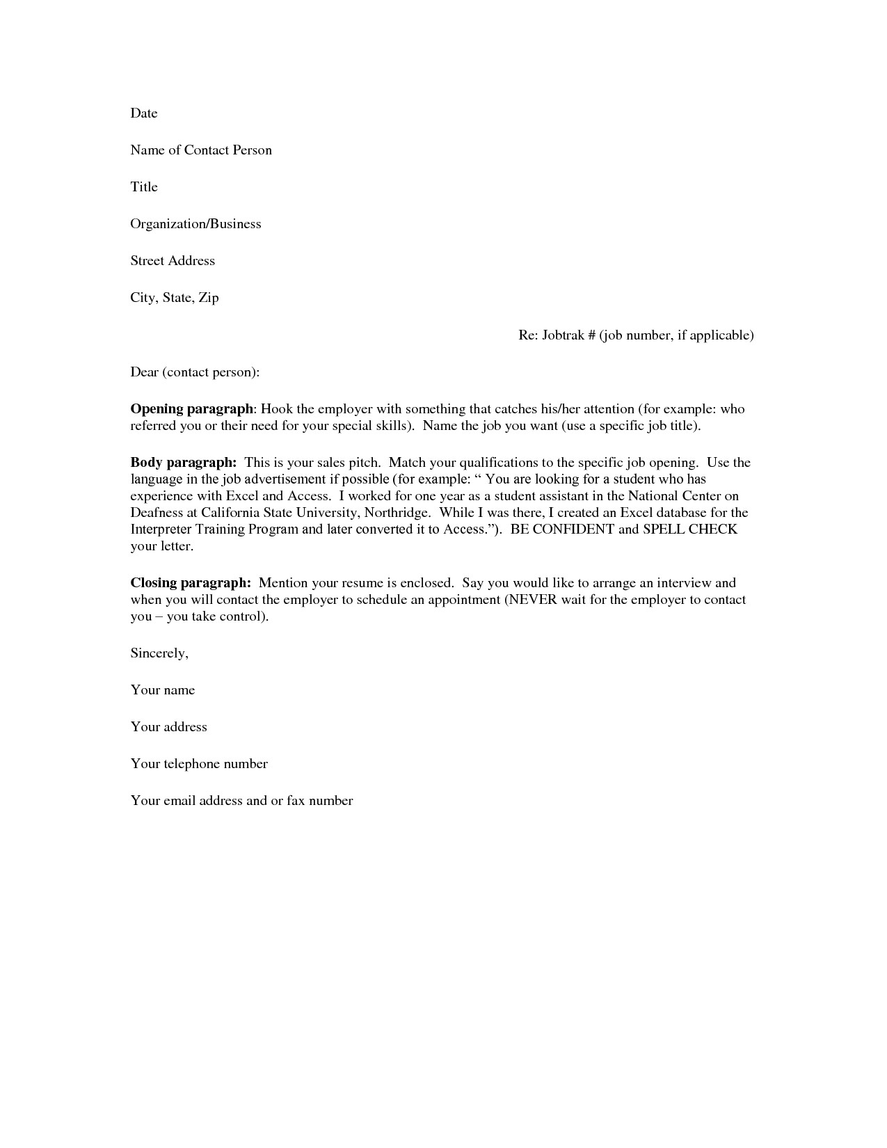 basic cover letter for a resume 3223