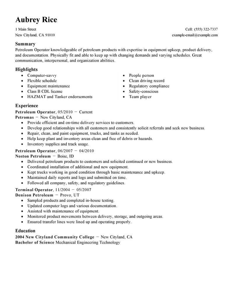 process operator resume cover letterml