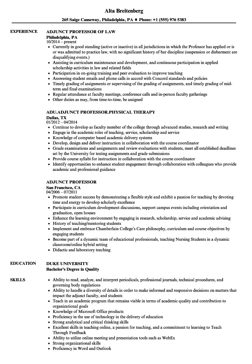 professor resume