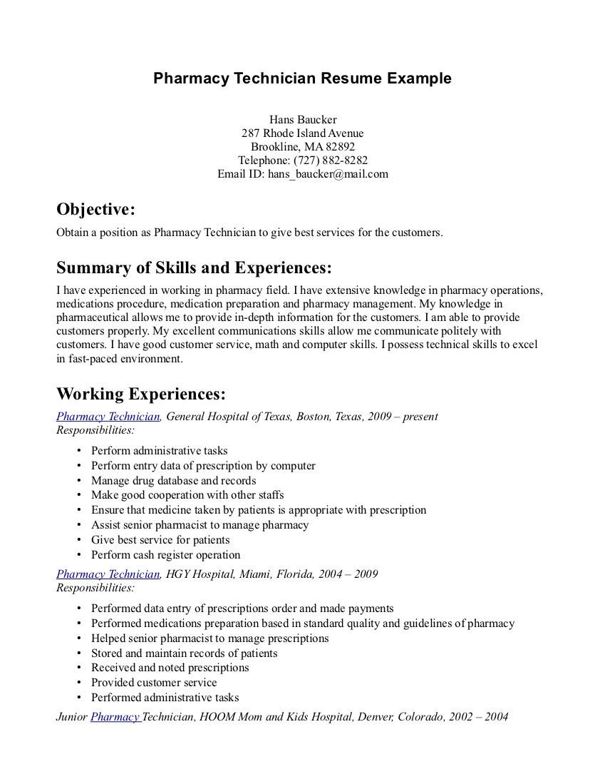 pharmacist assistant cv examplesml