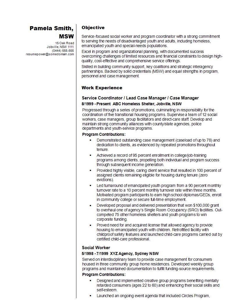 resume of social workerml