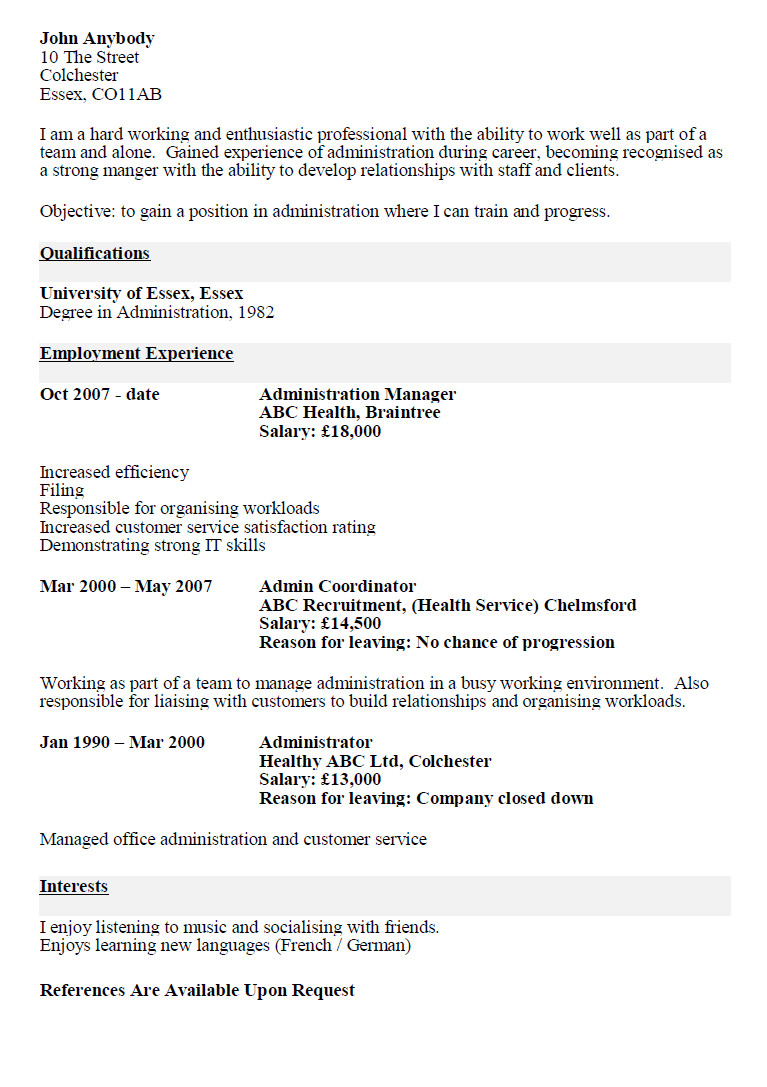 resume template never worked before