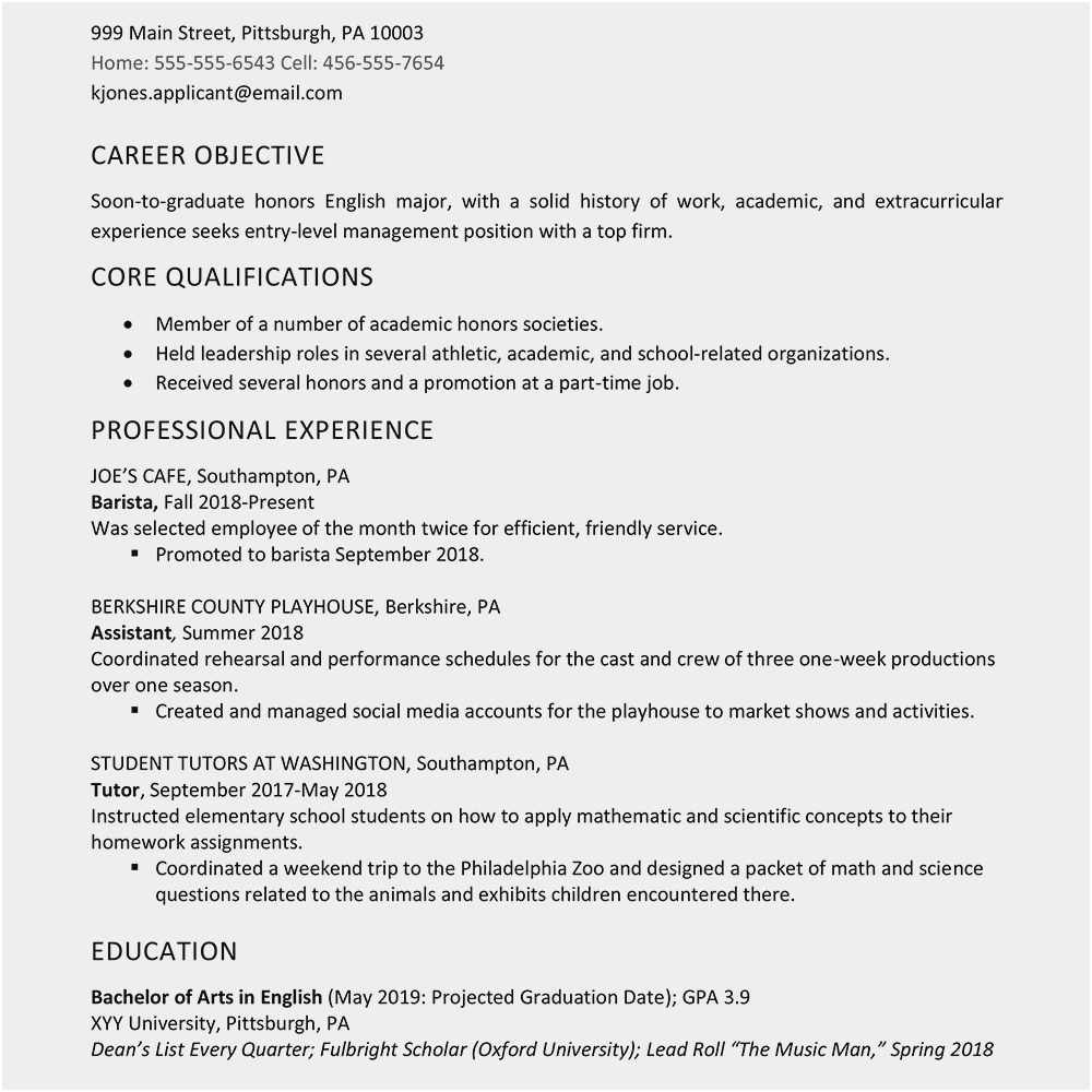 sample resume for high school student applying for a job