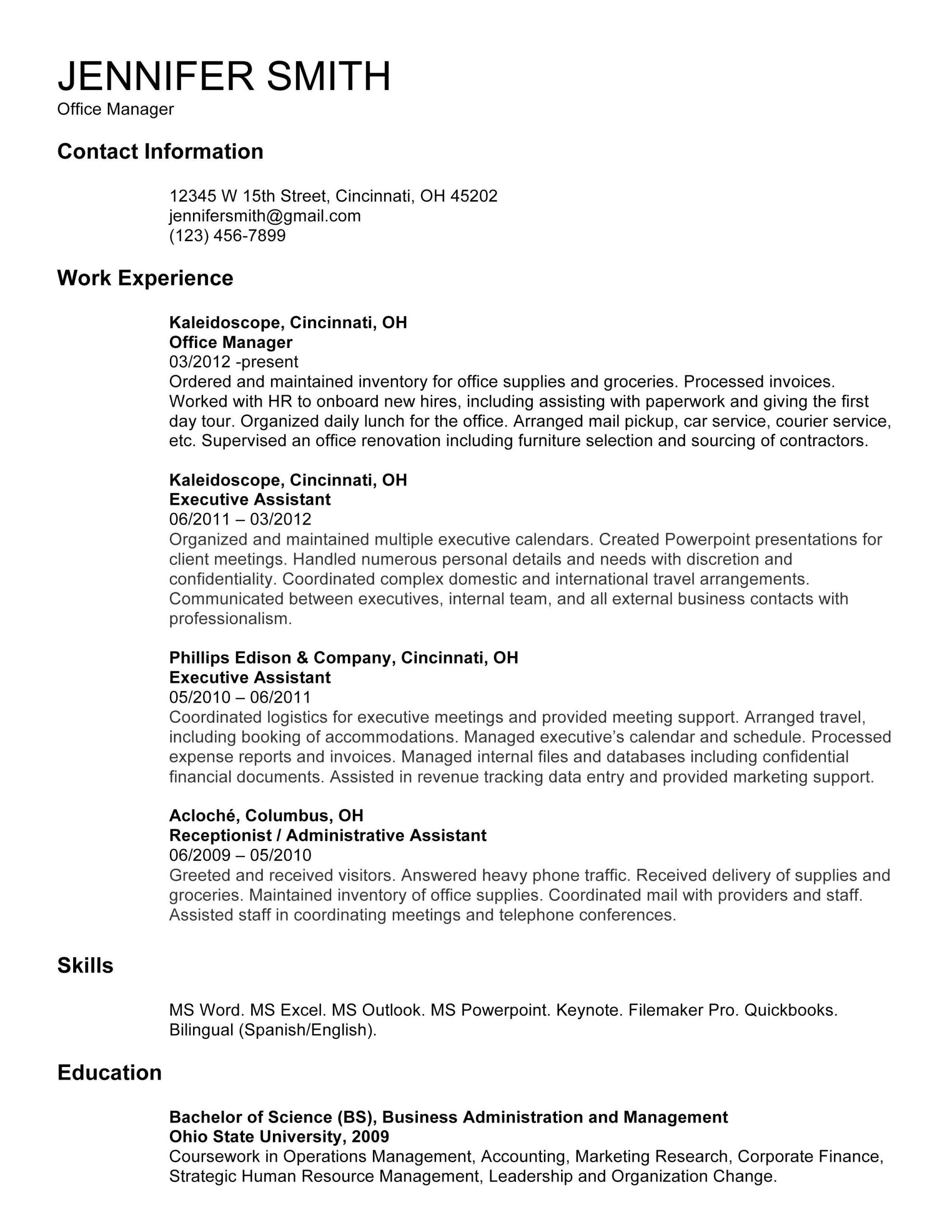 resume multiple positions held in same panyml