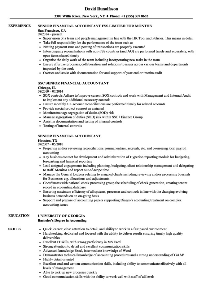 sr accountant resume