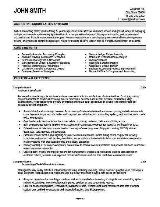 accounting resume samples