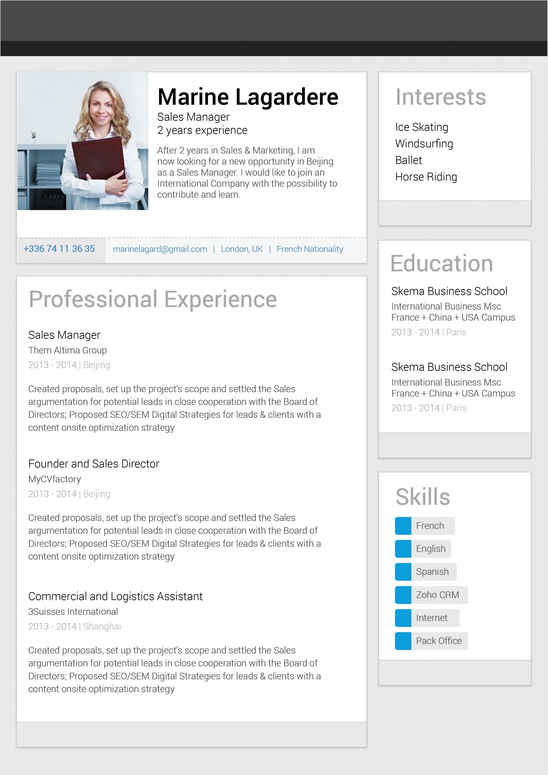 cv template linkedin