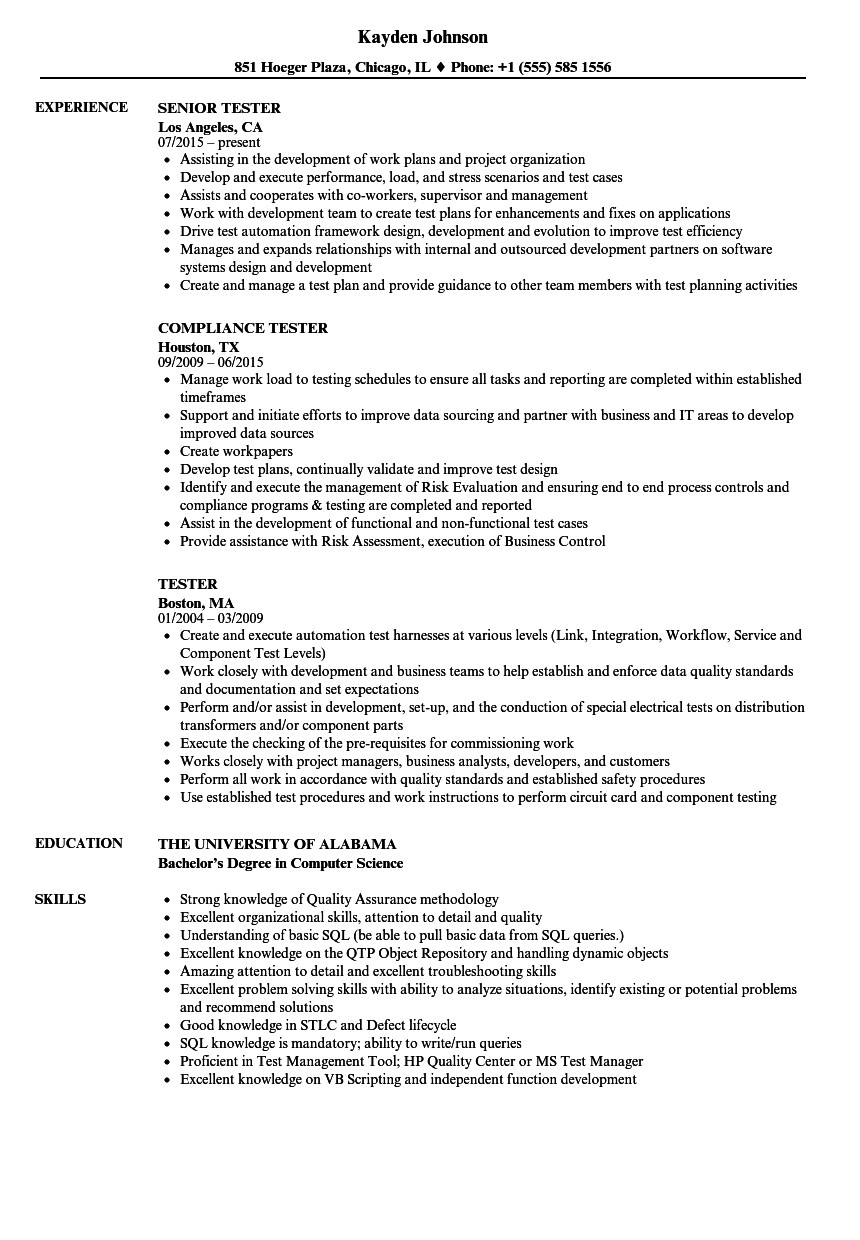 free manual testing resume sample for 5 years experience or 585 credit