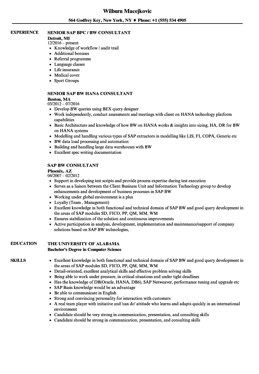 sap fico support consultant resume