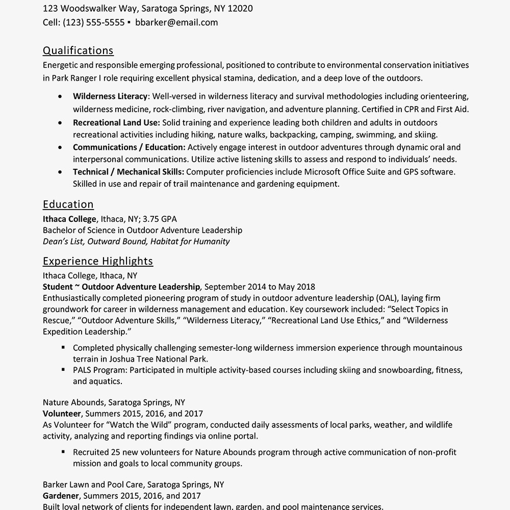 entry level resume examples