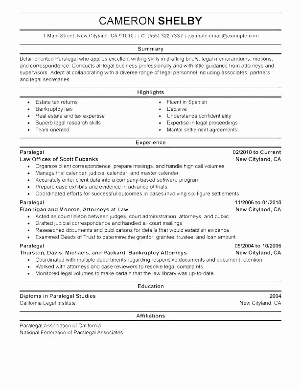 entry level legal assistant resume