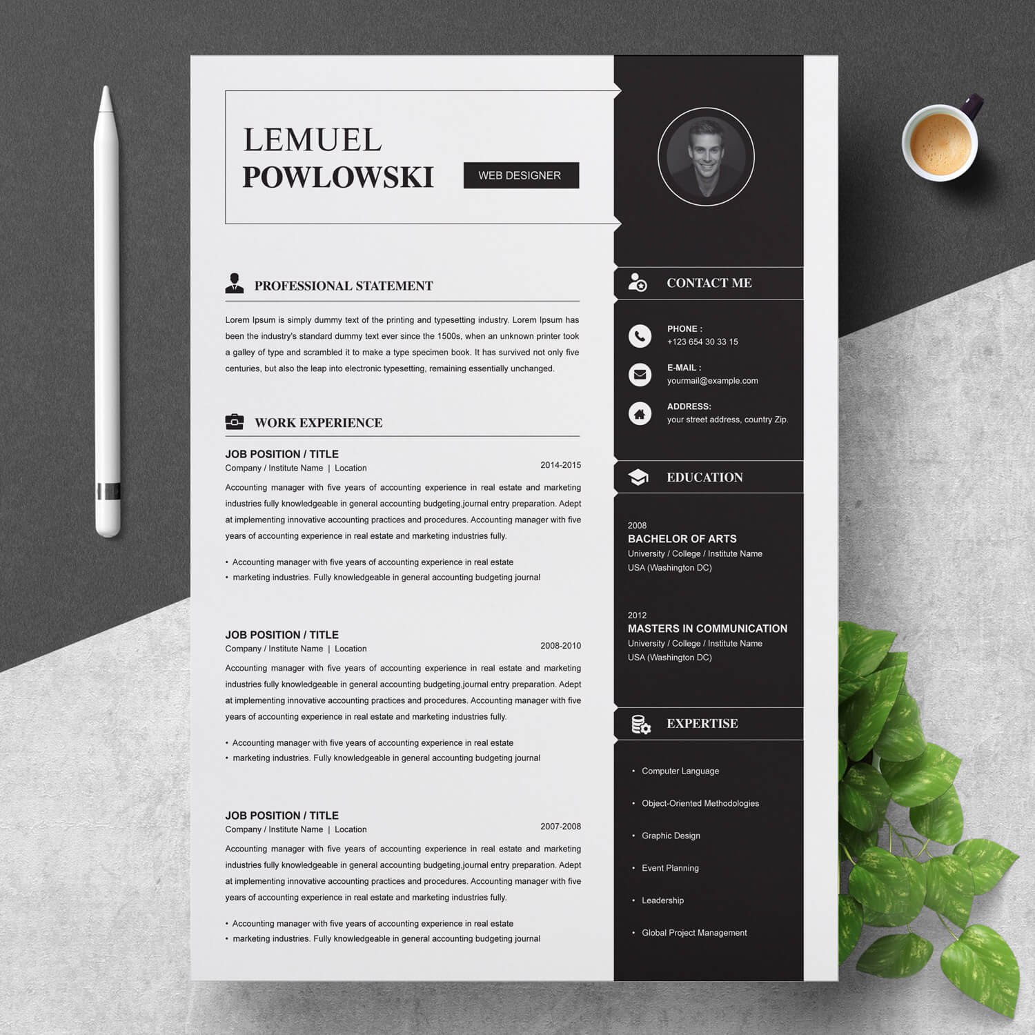 junior graphic designer resume