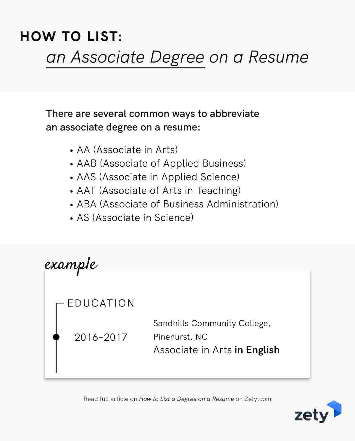 how to list degree on resume