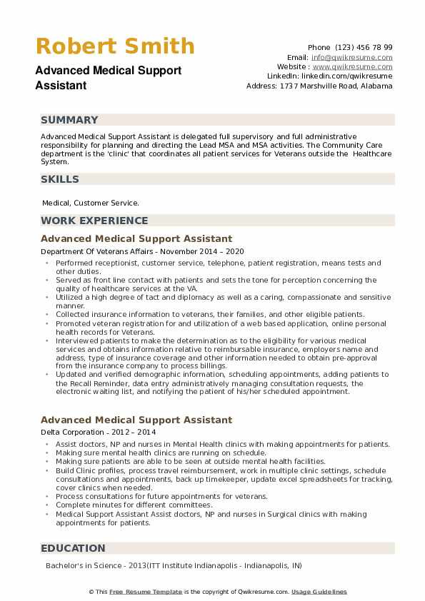 advanced medical support assistant