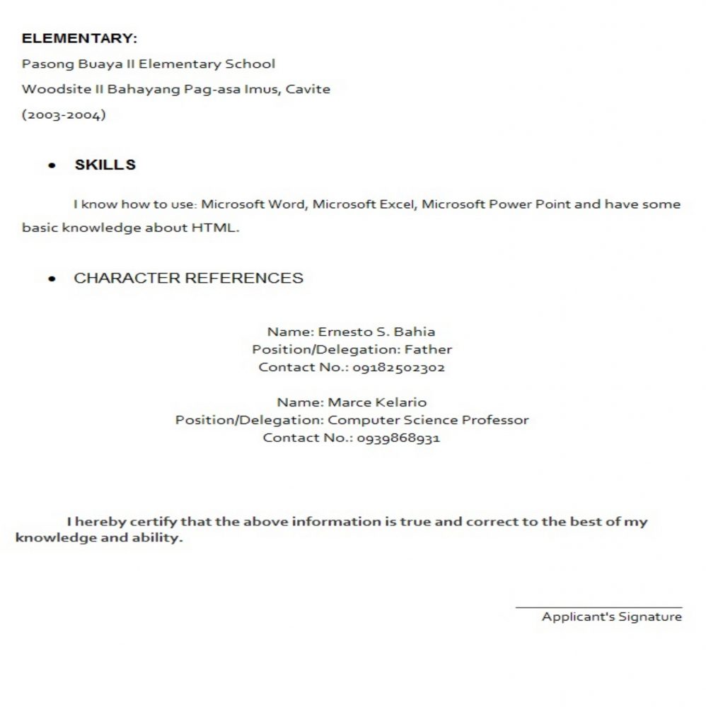 Sample Resume Format I Hereby Certify Sample Resume - vrogue.co