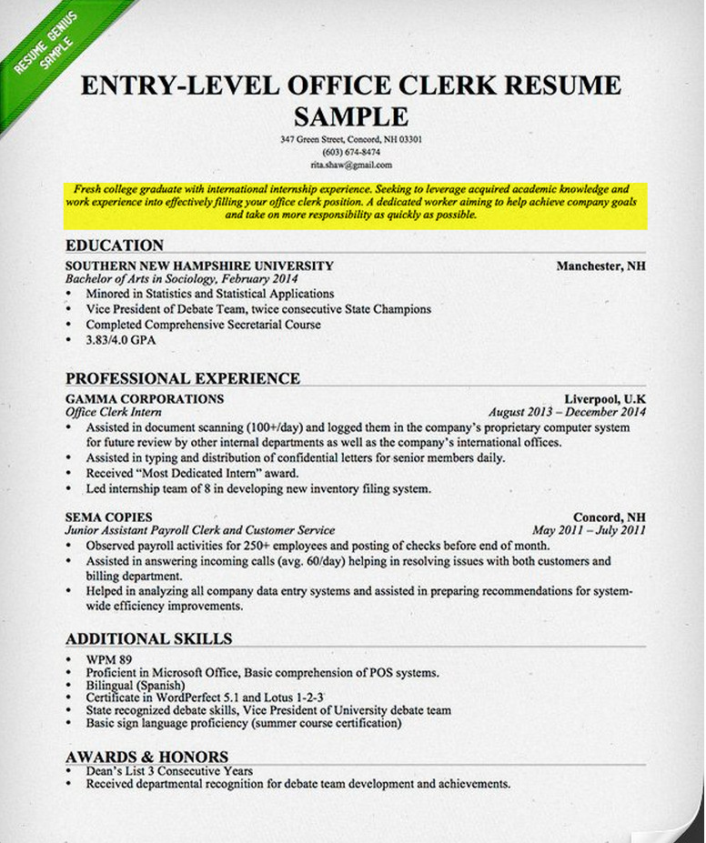Sample Career Objectives Examples for Resumes How to Write A Career Objective A Resume