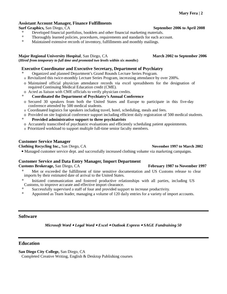 chronological administrative assistant resume templates and samples page5
