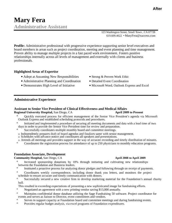 chronological administrative assistant resume templates and samples page4