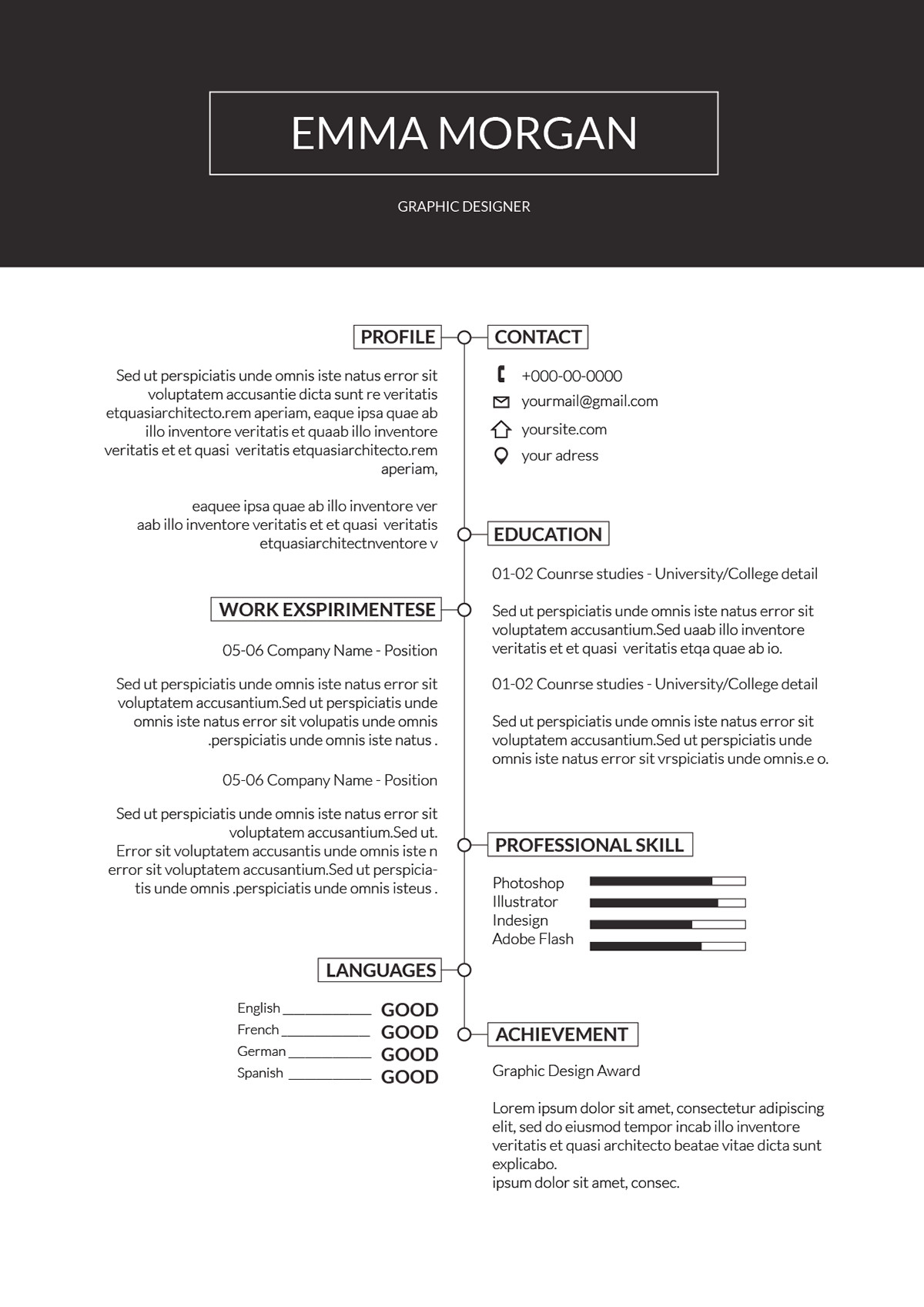 Simple Professional Resume Template CV template