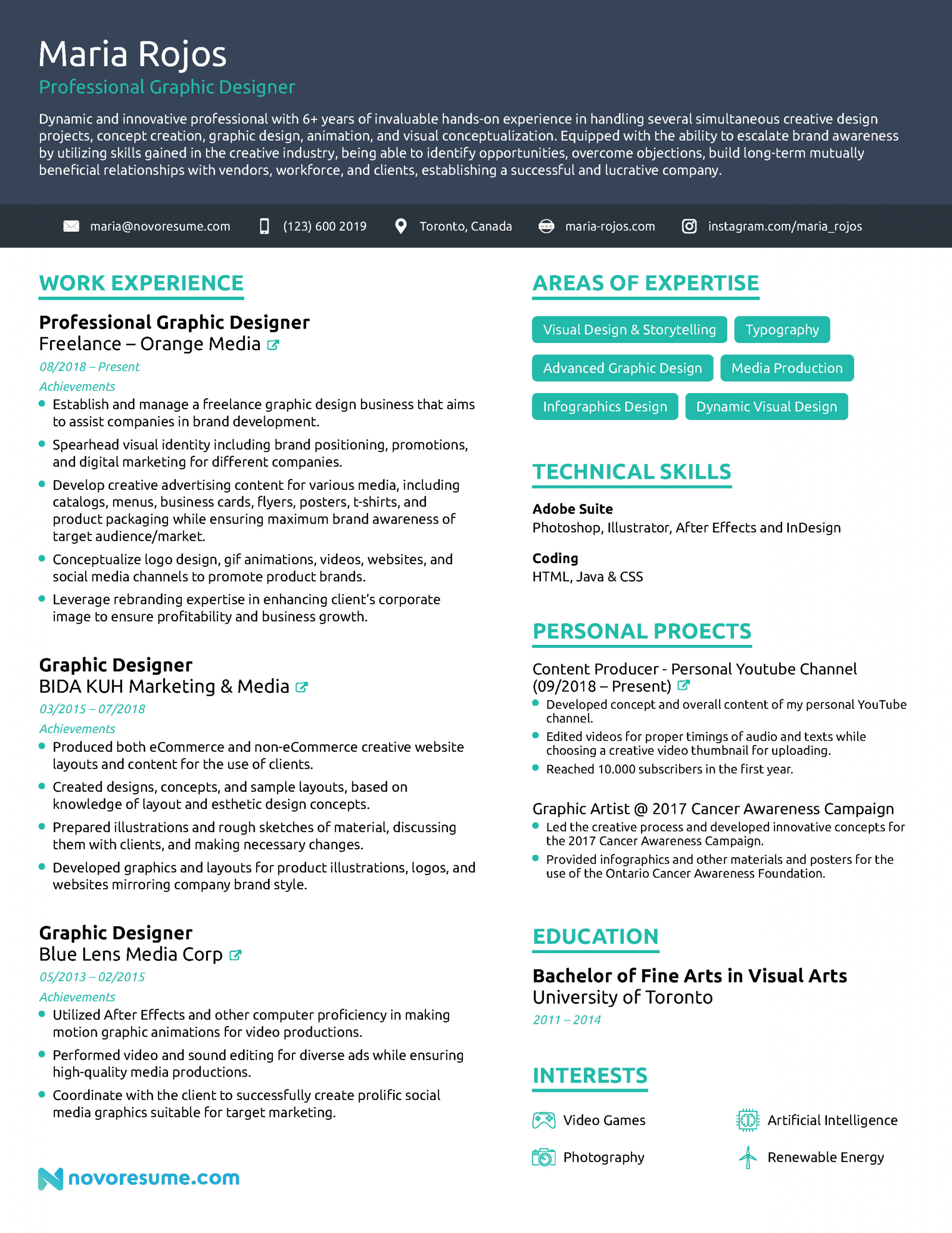 fresh graduate graphic designer resume sample