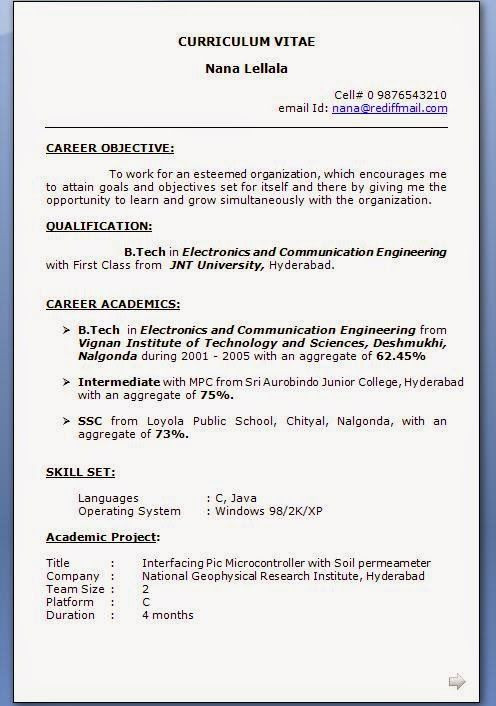 sample resume for electronics and