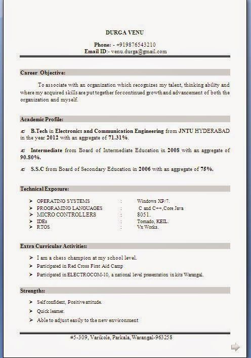 sample resume for electronics and