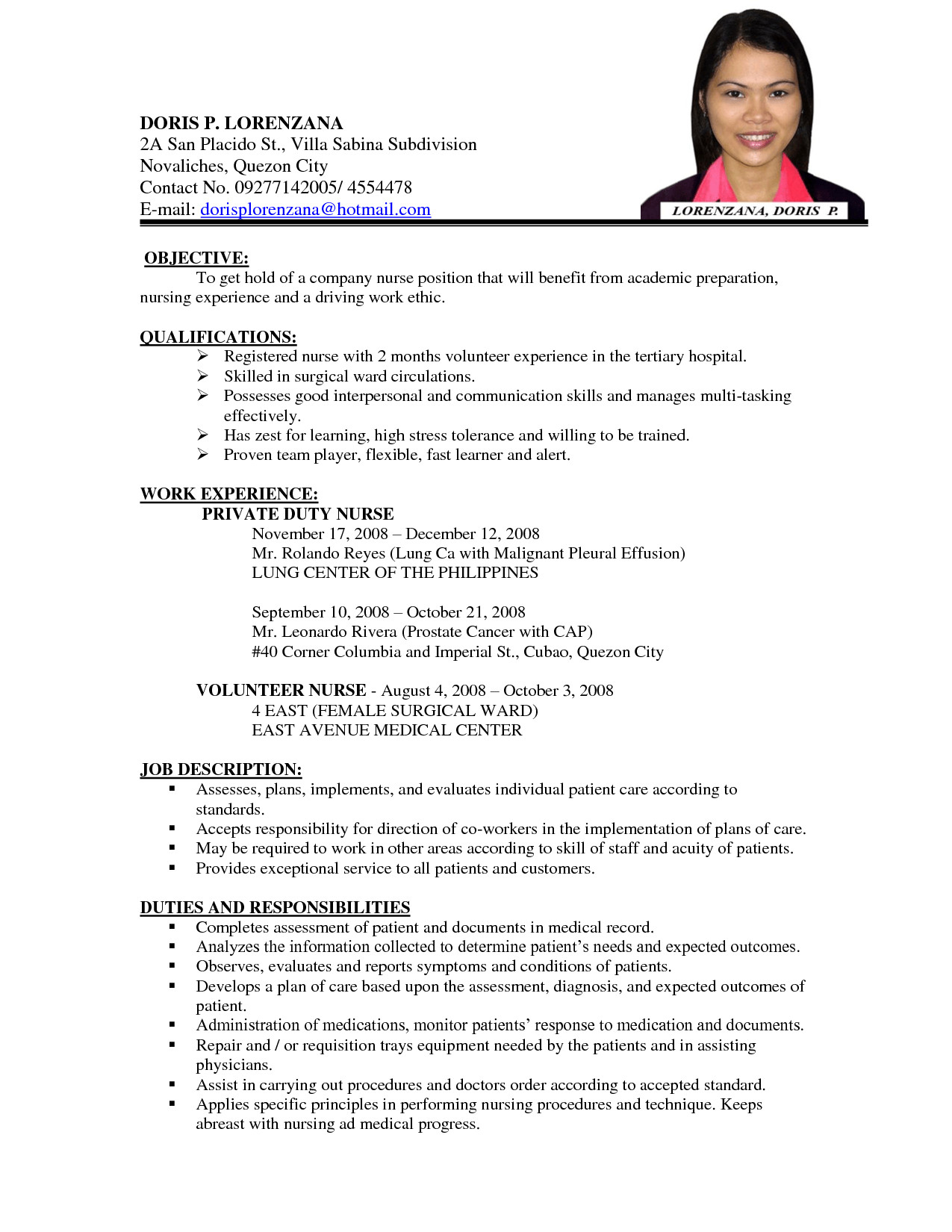 resume for teacher job without