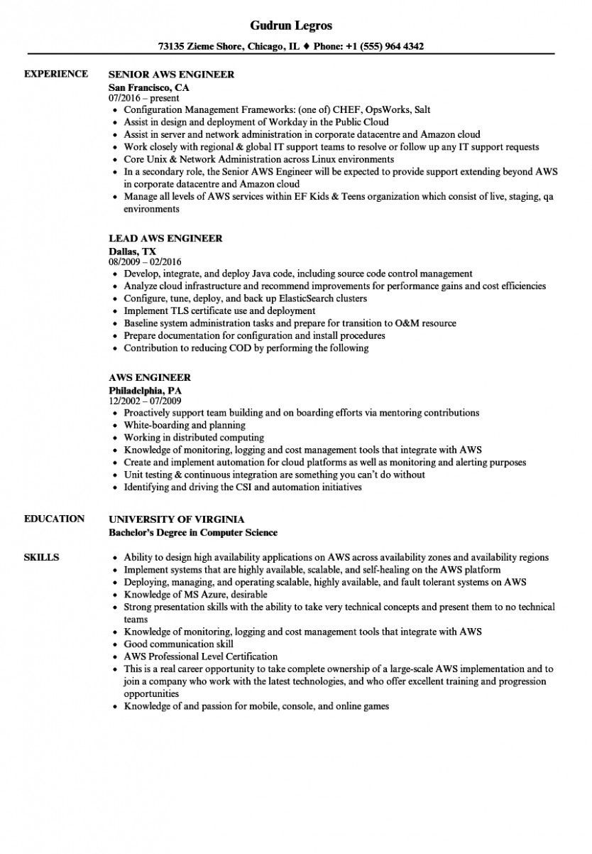 sample resume for devops engineer