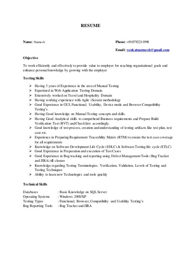 36 1 year experience resume format for manual testing png
