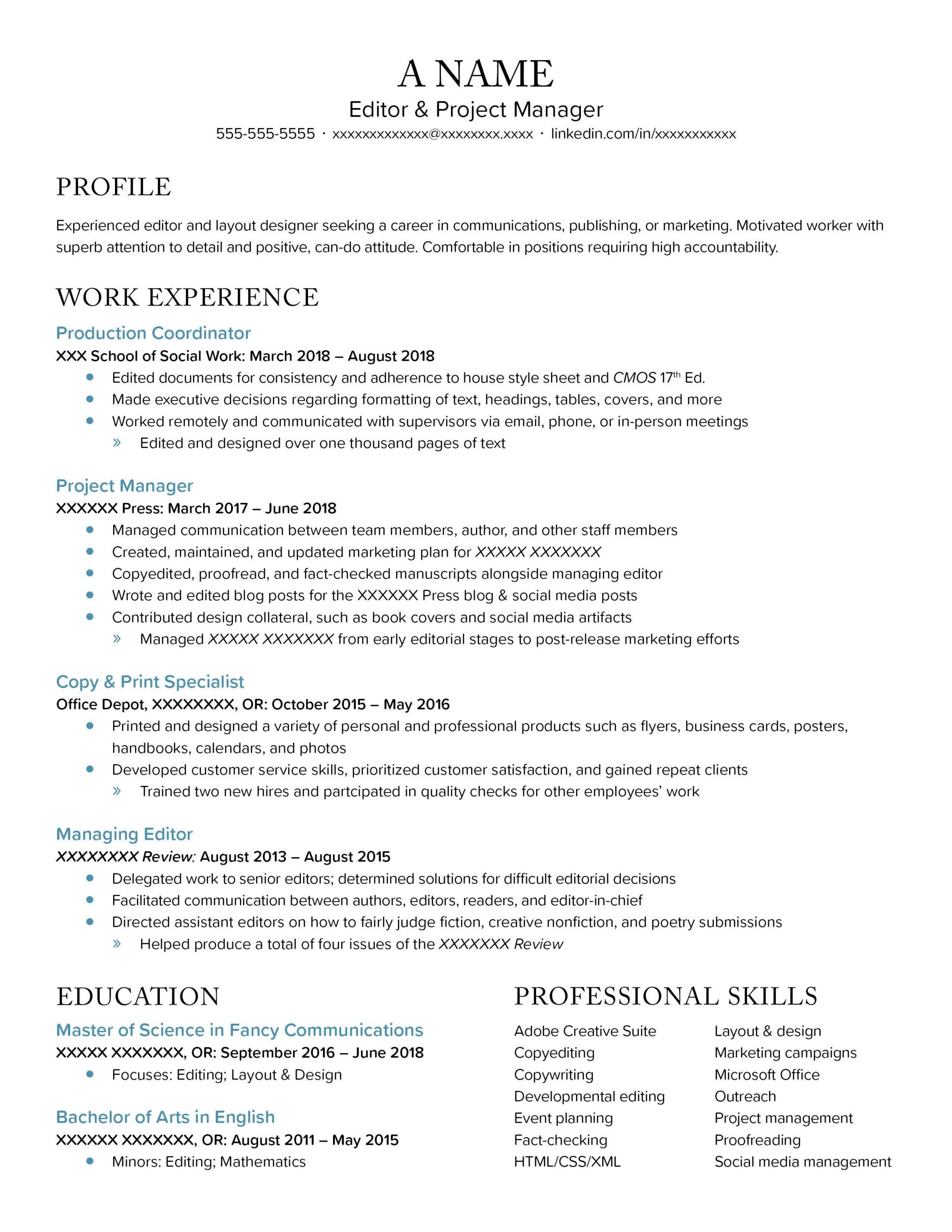 recently graduated with my masters degree resume