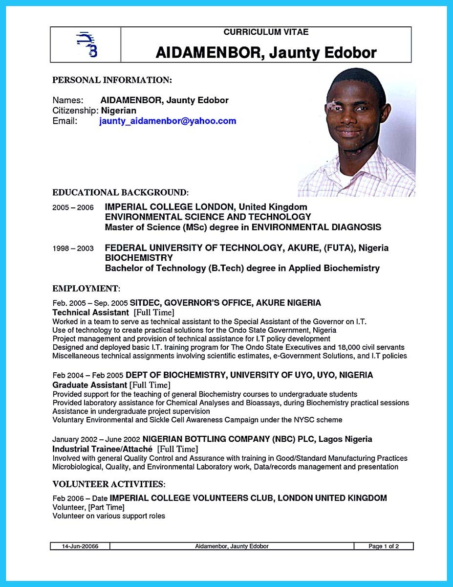 resume format for biotechnology freshers