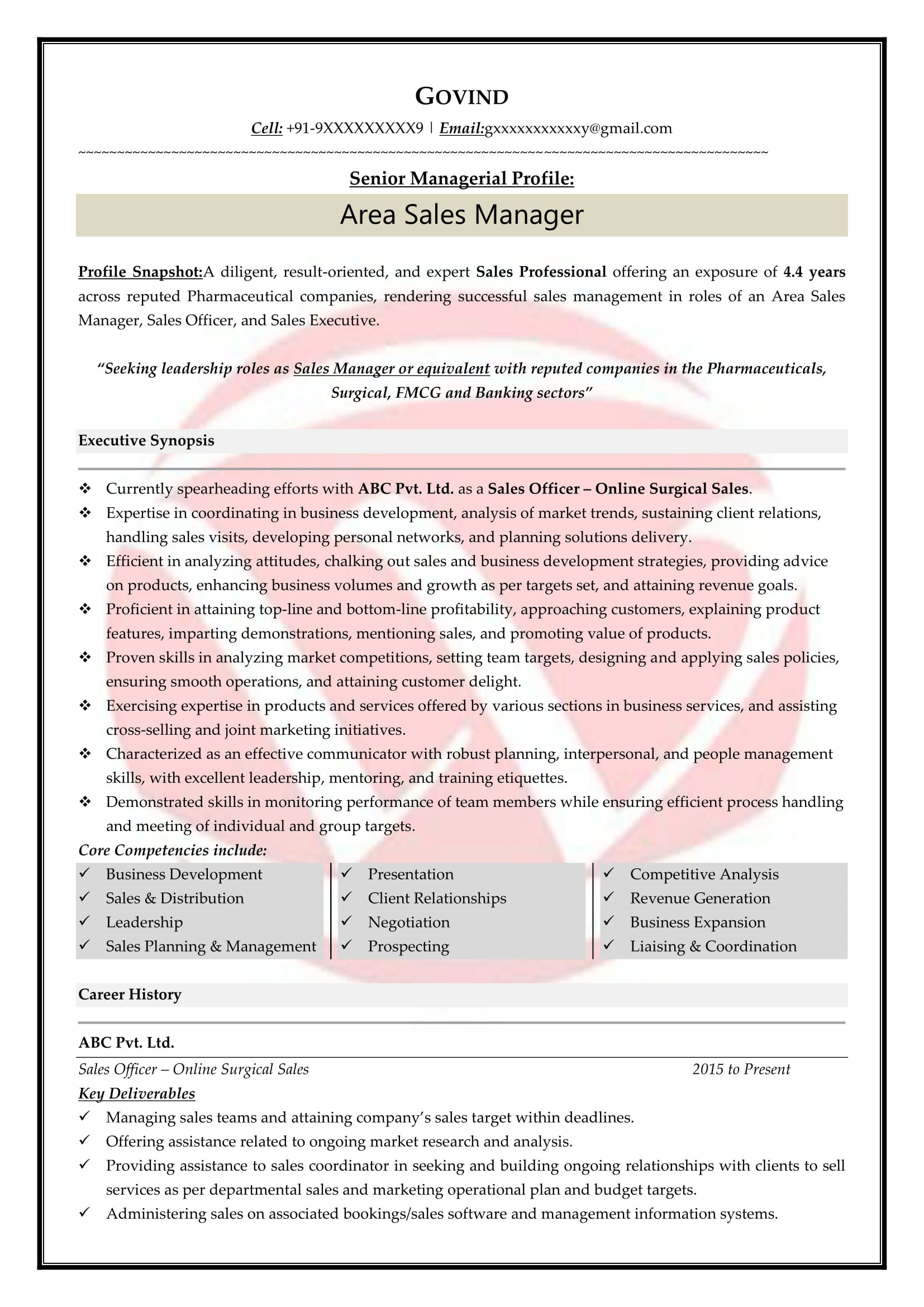 sales resume sample formats