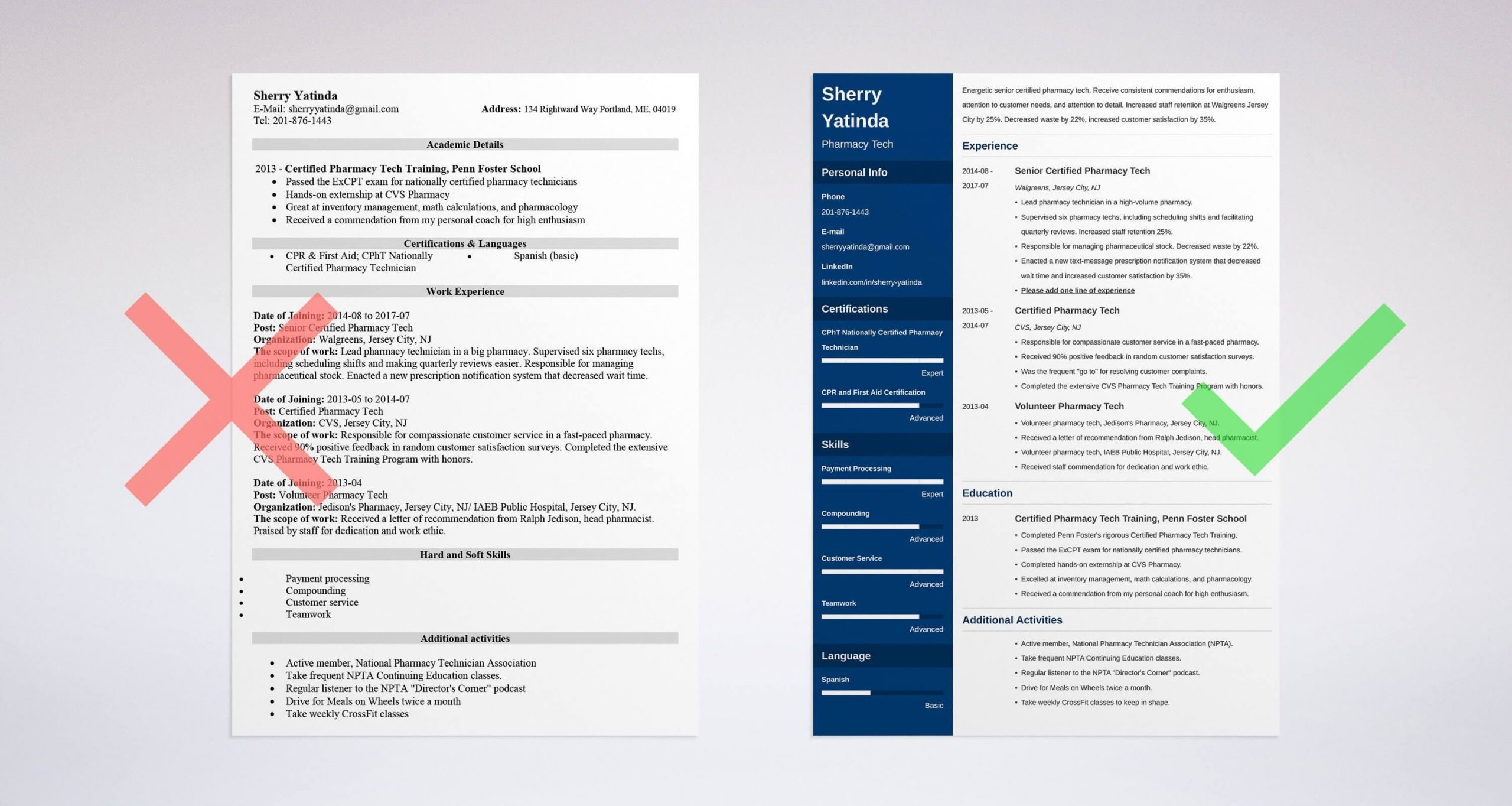 pharmacy technician resume example