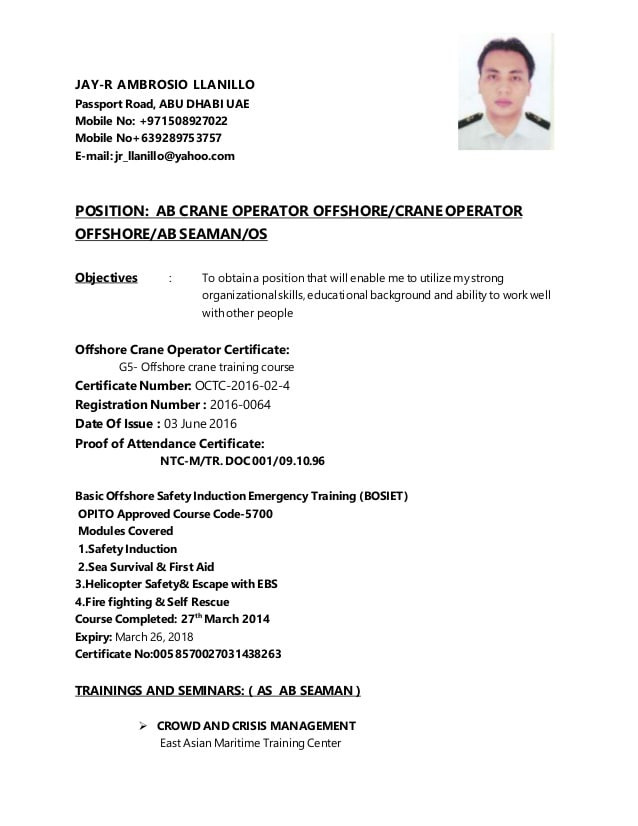resume format for fresher deck cadet