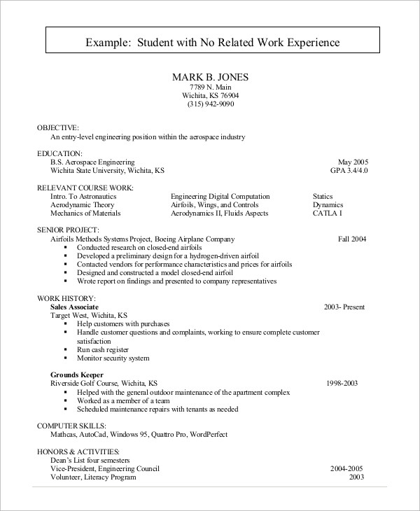 student resume example