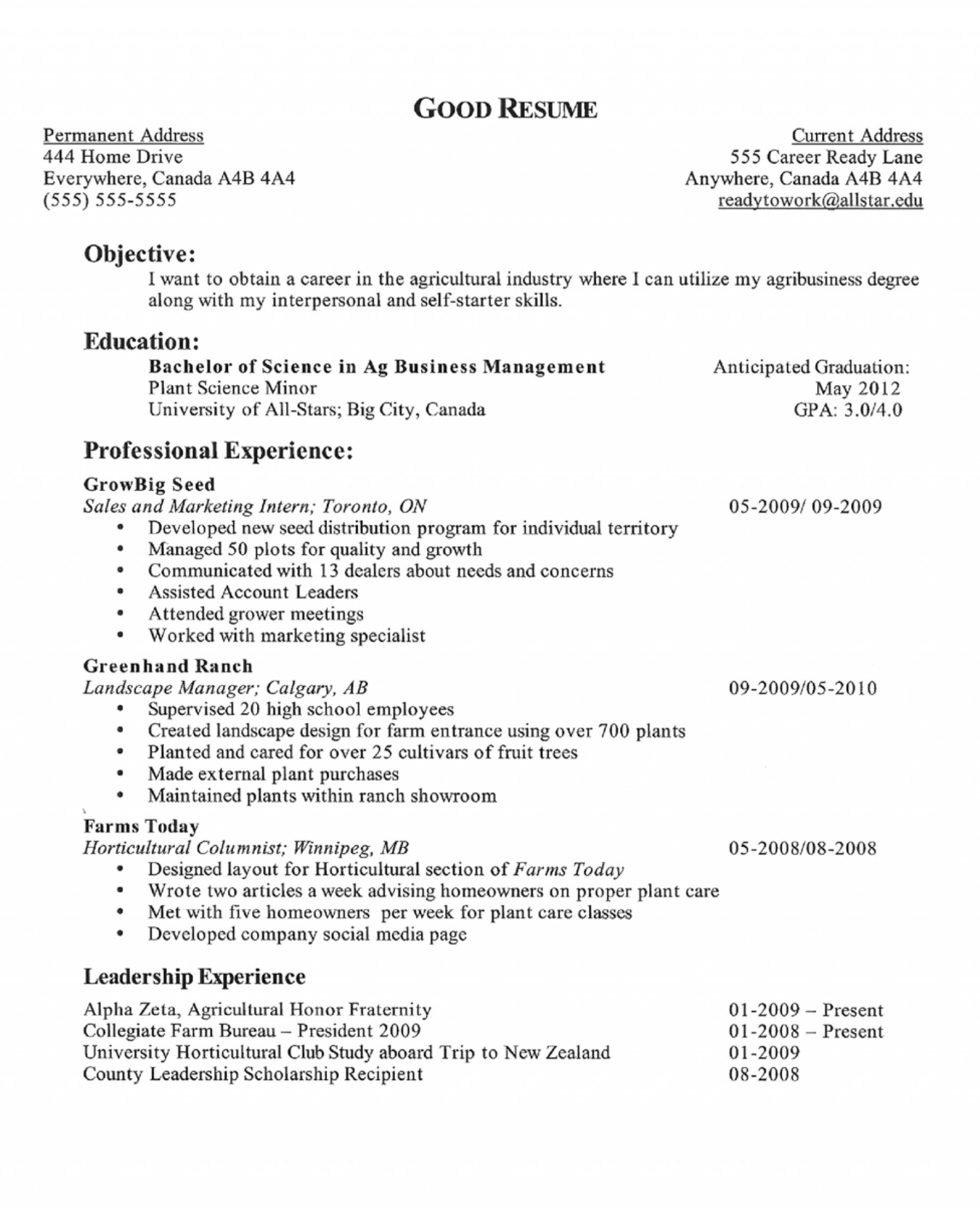 sample resume for study abroad