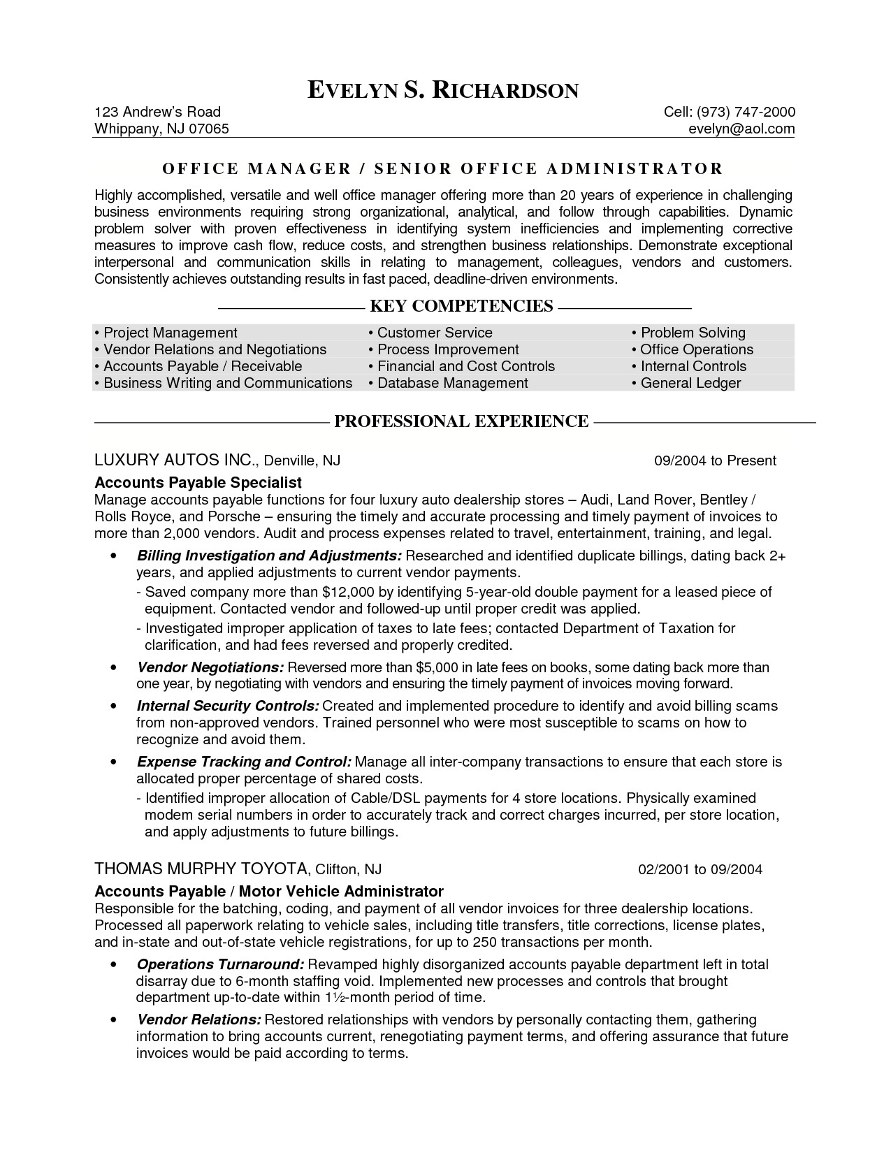 director of operations resume objectives