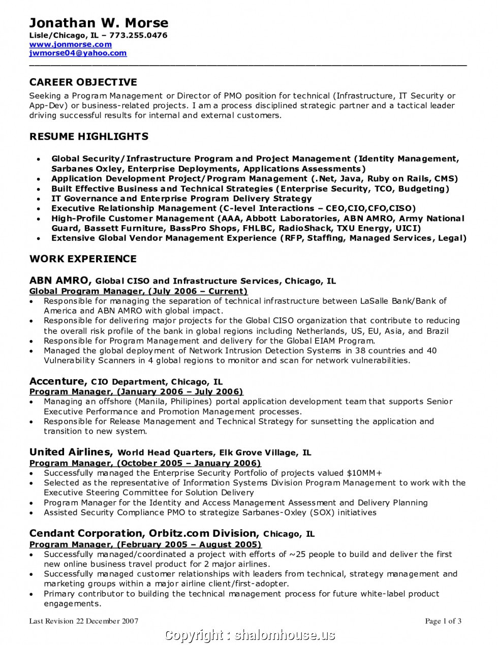 executive objective for business manager resume