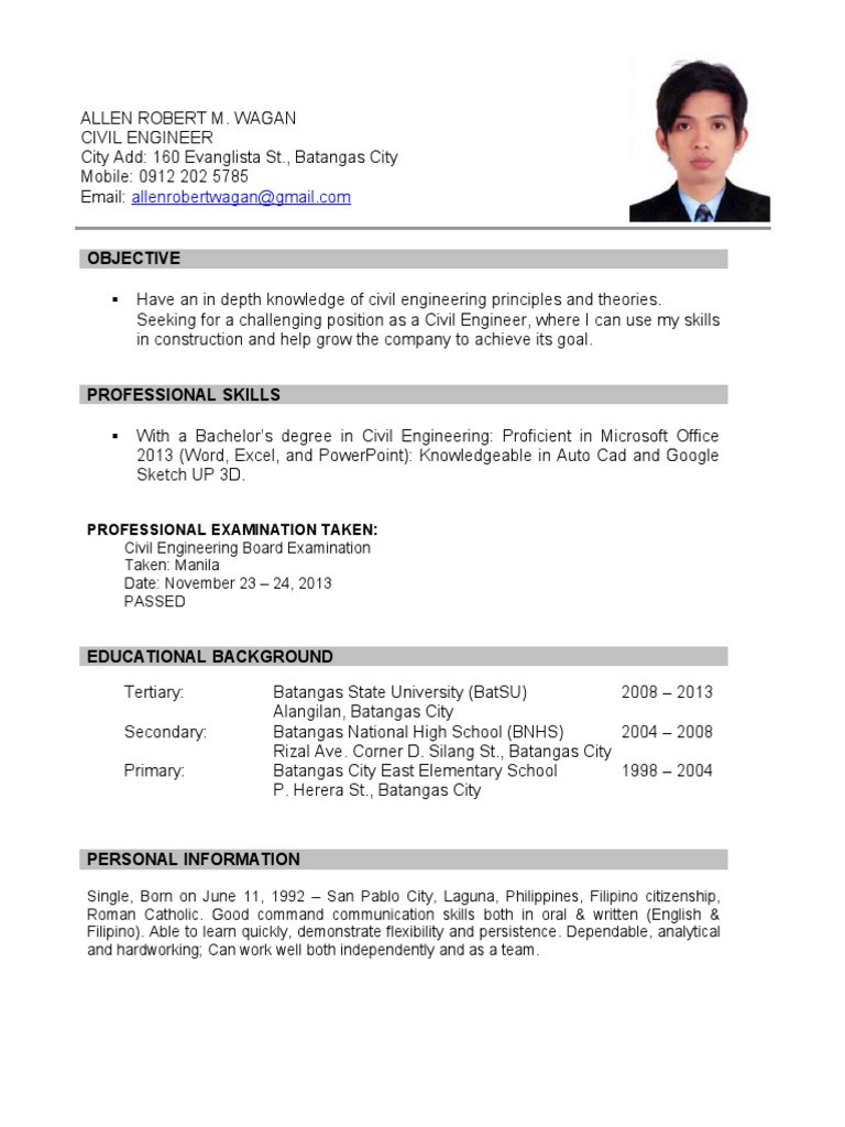 Simple Sample Resume for Fresh Graduate Sample Resume for Fresh Graduate