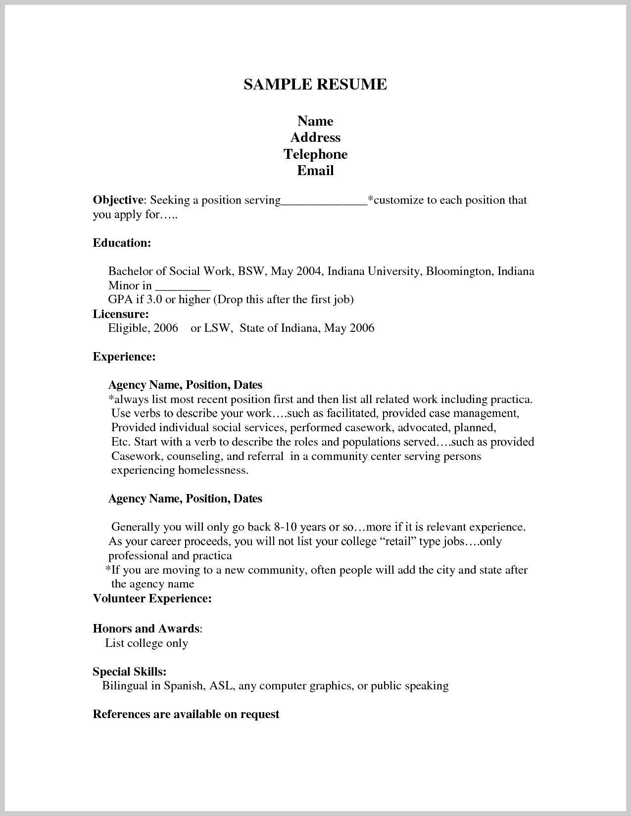 first resume