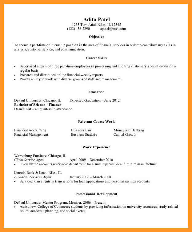 11 12 entry level college student resume samples