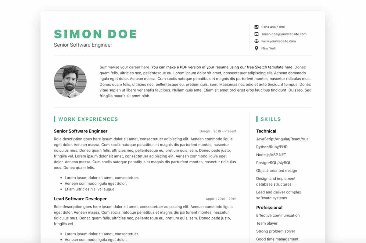 devresume free bootstrap 5 resume cv template for developers