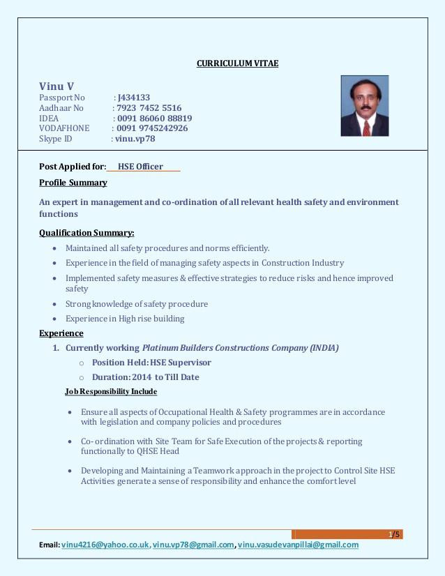 safety officer resume templates 2019