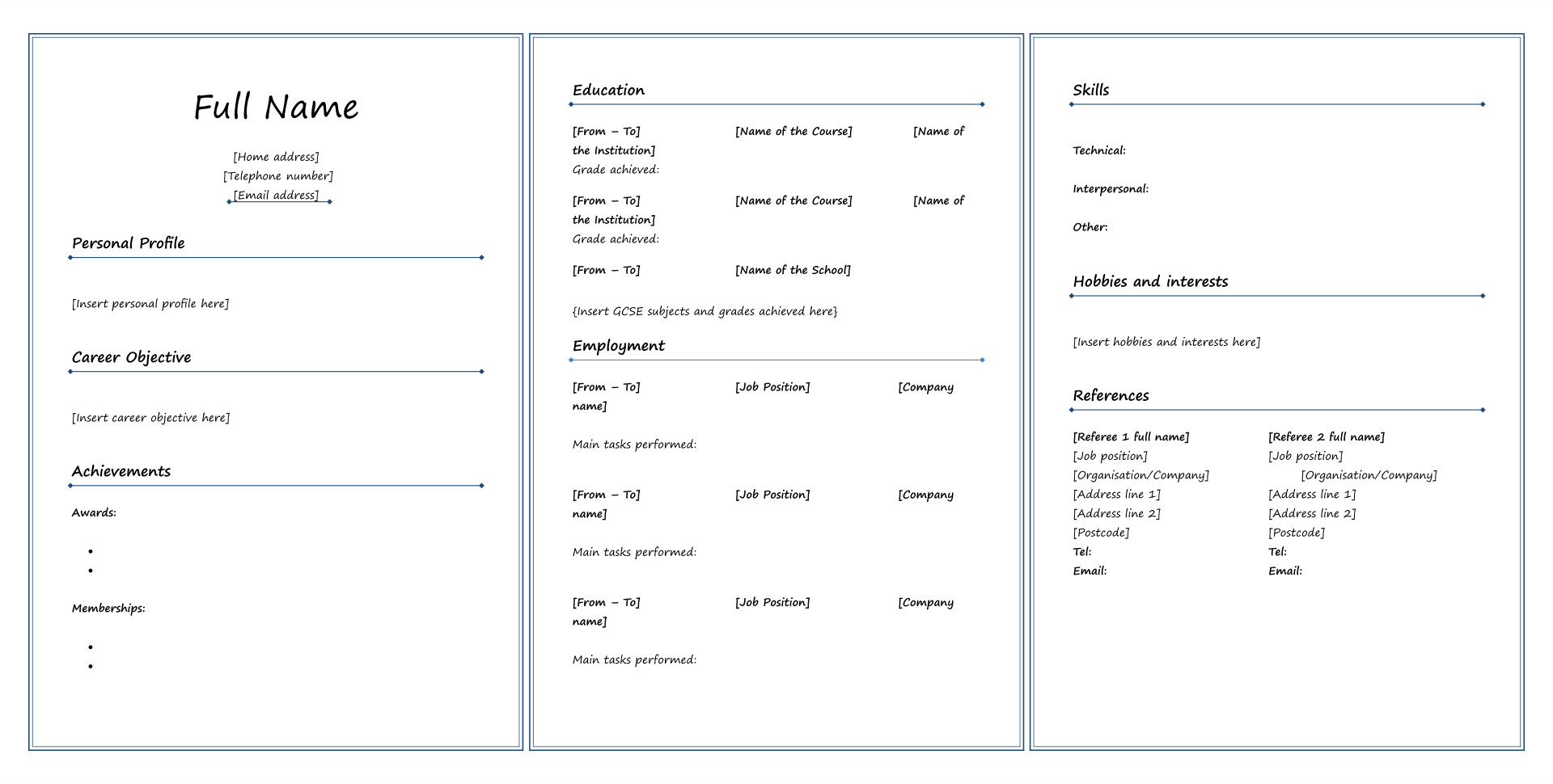 post fill in blank printable resume