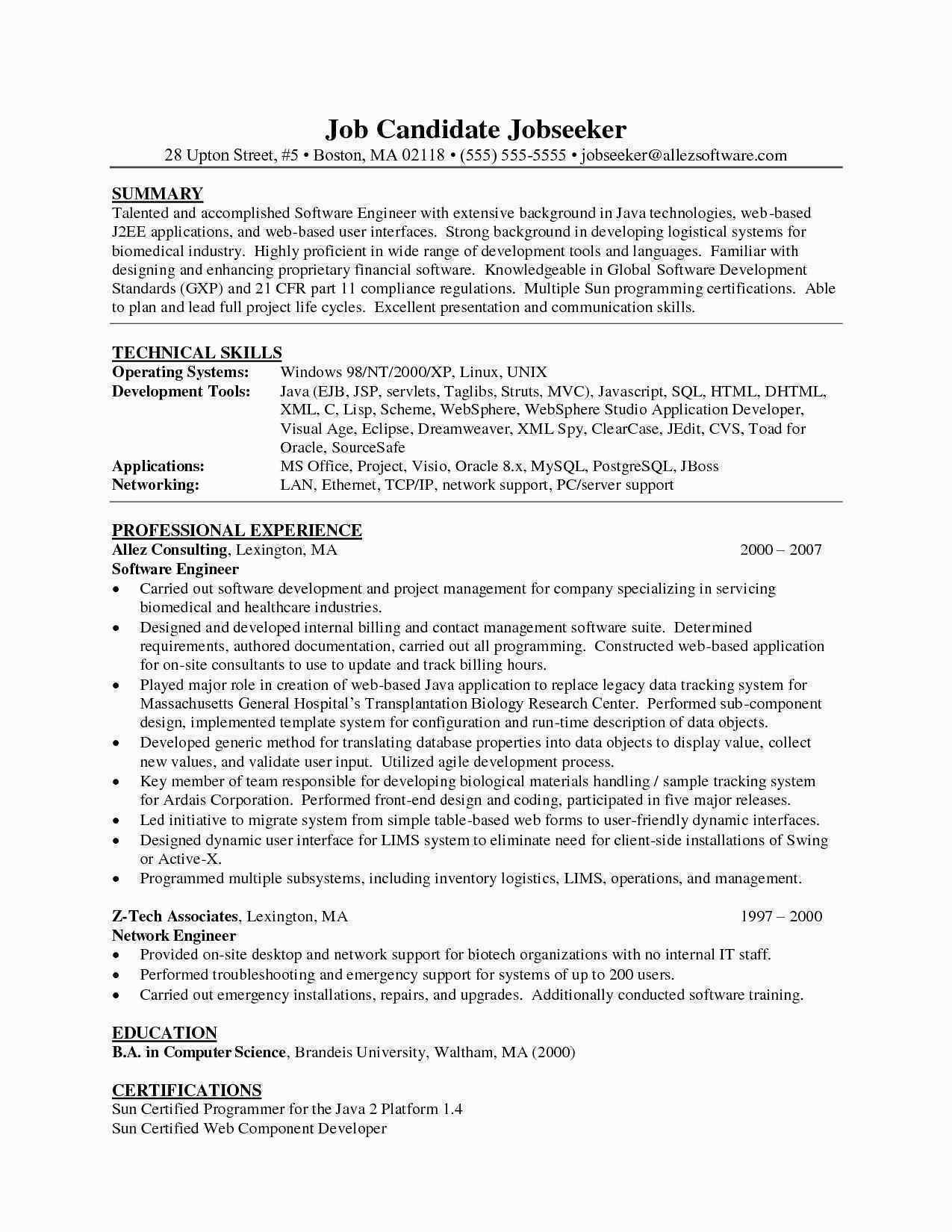 network engineer resume for 1 year experience