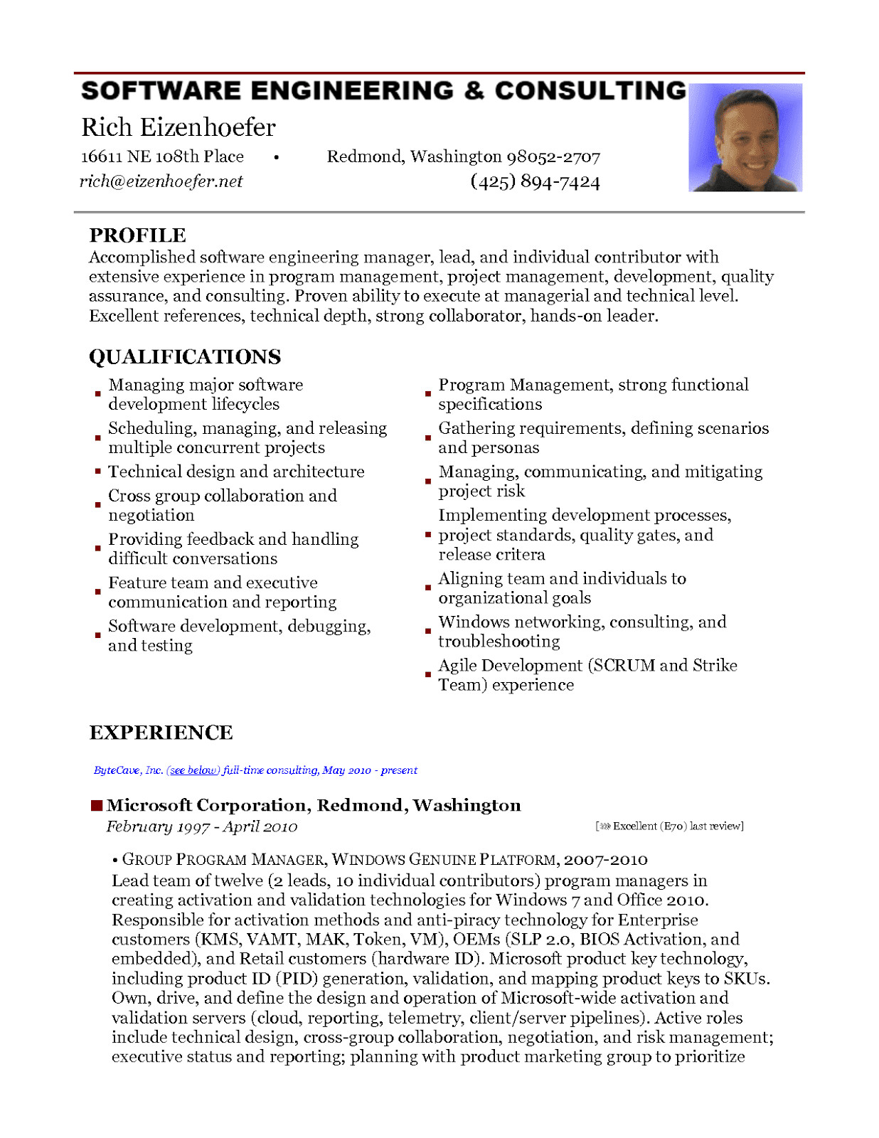 2 years experience resume